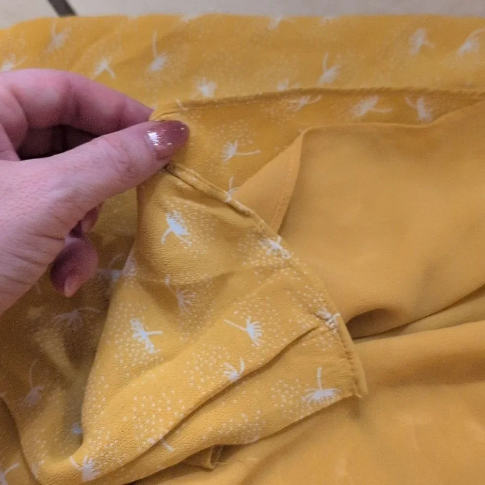Whisltes Isla Dandelion Midi Dress Yellow Button Front Size 10